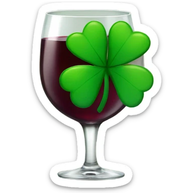 Shamrock with a wine glass sticker