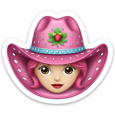 Strawberry cowgirl hat sticker