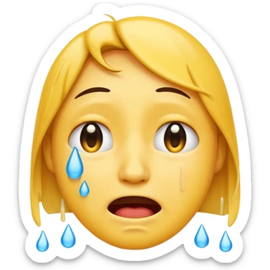 An emoji that is more crying than laughing sticker