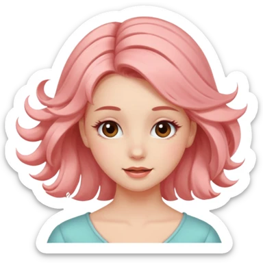 girl twirling hair blushing sticker