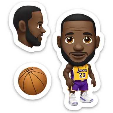 Lebron James in a laker jersey sticker