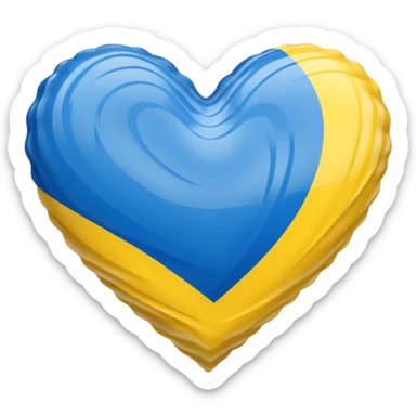 bandera de ucrania con forma de corazón sticker