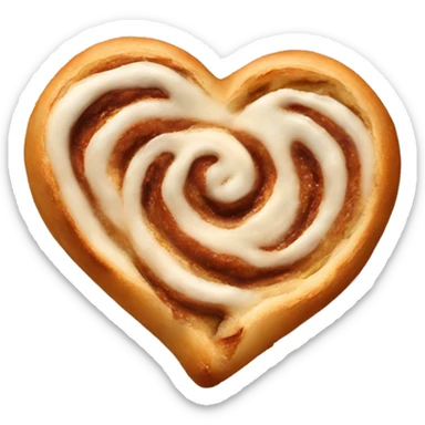 A heart made of a cinnamon roll sticker