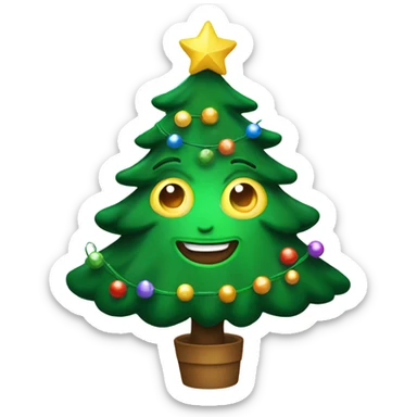 Happy Christmas tree sticker