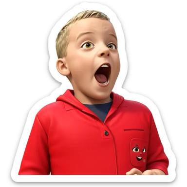 boy under a tree sticker