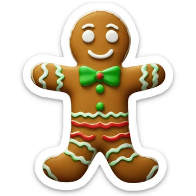 Red and Green gingerbread sticker