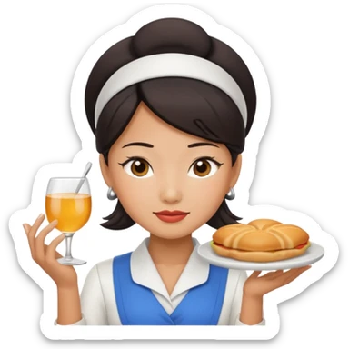 Asian waitress sticker