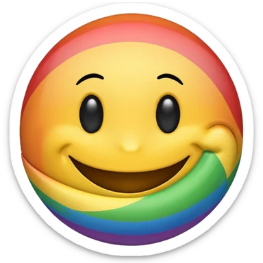 Rainbow smiley wearing yamaka sticker
