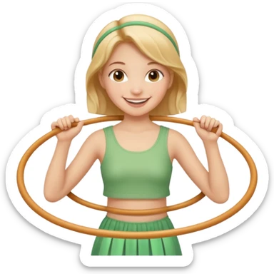2 hula hoops with girl sticker