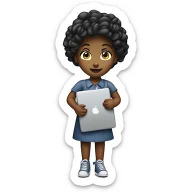 A girl has shortcut, doing graphic design with mac book air sticker