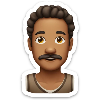 vitiligo on light beard and long mustache with brown coloured male sticker