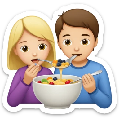 Spoon feeding another person sticker sticker