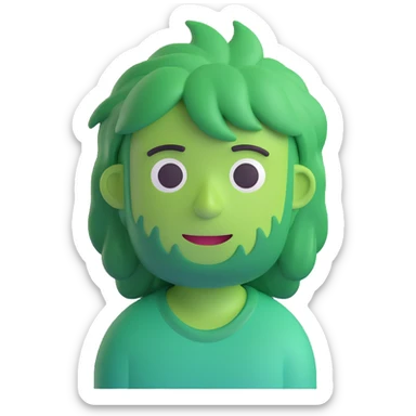 green guy with layered hair sticker