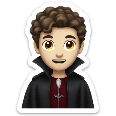 vampir, boy with brown hair and eye light skin sticker