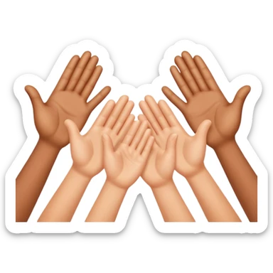 hands clapping, joyful celebration, focus on hands, motion blur, bright background sticker