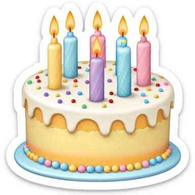 1 layer pastel birthday cake sticker