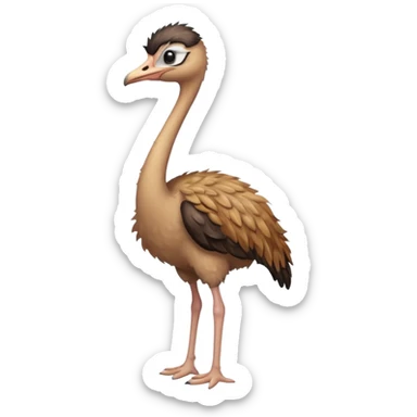 High resolution of   realistic full body ostrich without distorted , no extra hybrid sticker