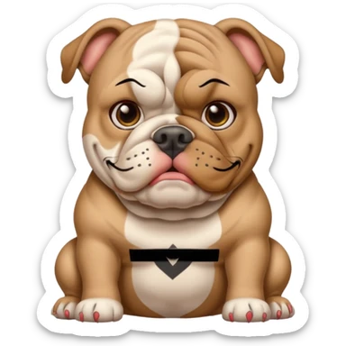 bulldog with face tattoos sticker