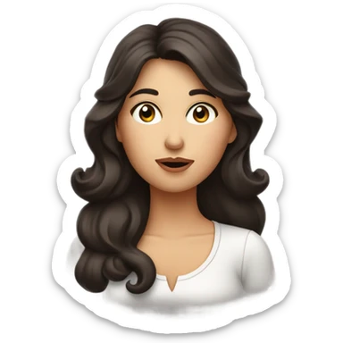 A brunette lady blowing a kiss  sticker