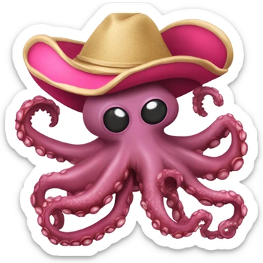 pulpo con sombrero rosita  sticker