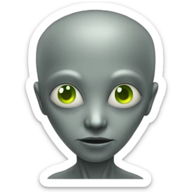 Alien gris tomado fotos sticker