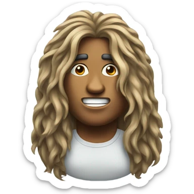 The rock with hair sticker