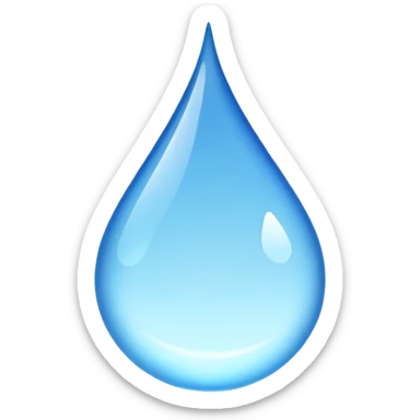 shiny blue water droplet sticker
