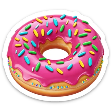 Donut, rose avec des vermicelles sticker