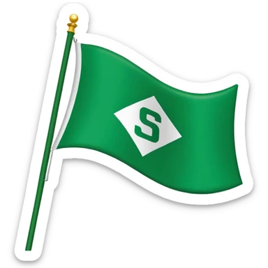 A green flag that has the SDS fc Logo flag on it from baller league sticker