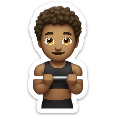 Weightlifter with a barebell sticker