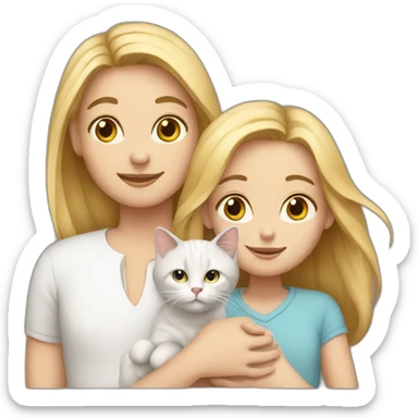 White family and cats 1 daughter sticker
