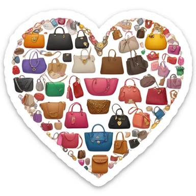 Heart full of  handbags  sticker