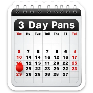 3 x 30 days calendar sticker