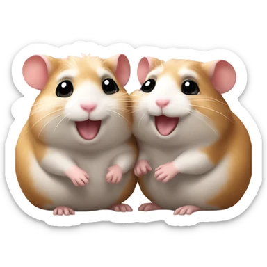 Dois hamsters se abraçando sticker