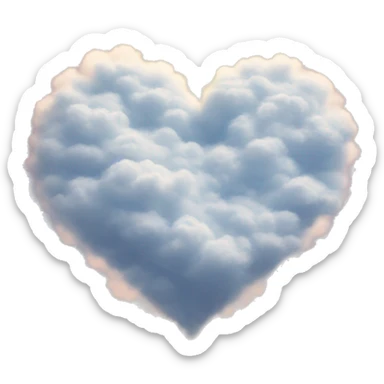 A heart in the clouds sticker
