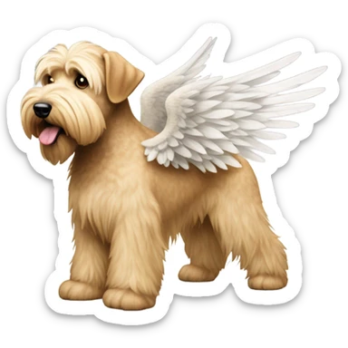 Wheaten terrier with wings sticker
