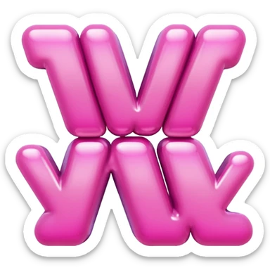 the word 'yay' in a creative, pink-themed style sticker