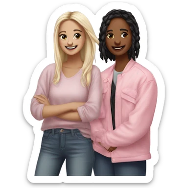 yes. can you please create an emoji art based on these two 🌸✨. Me and my girlfriend associate each with ourselves. me being the later, her being the former. I want it to be a simple blend of our emojis.  sticker