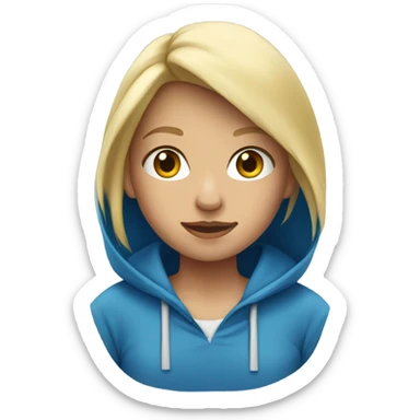 Blonde girl with a blue hoodie sticker
