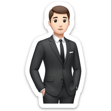 Man in suit standing with AirPods in  sticker
