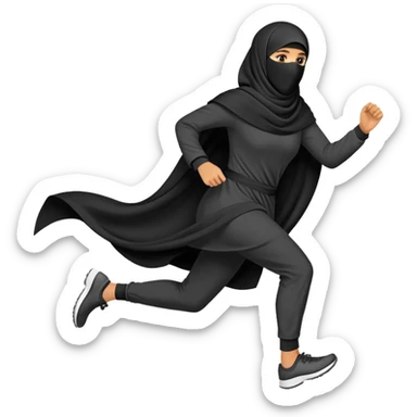 person wearing a niqab, running sticker