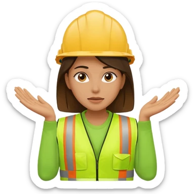 woman in green safety vest face palming sticker