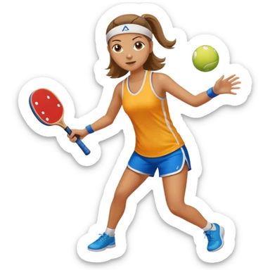 girl swinging pickleball paddle, no text sticker