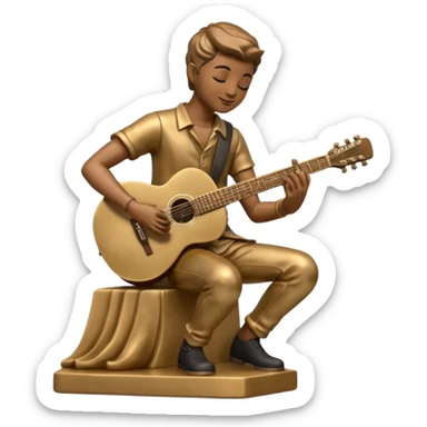 statue playing guitar sticker