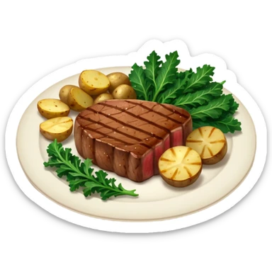 Steak and potatoes with kale  sticker
