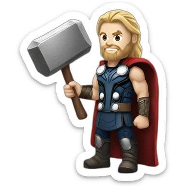 Thor marvel avengers movie realistic with hammer sticker