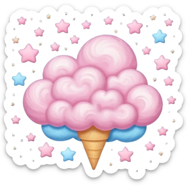 pink cloud in the night sky sticker