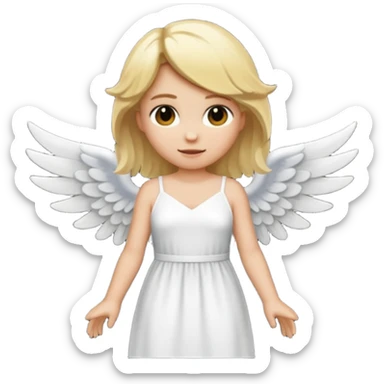 Créé un emojis avec une tenue complète d'ange blanc et des ailes noir de demon sticker