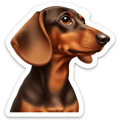 Brown daschund from side sticker