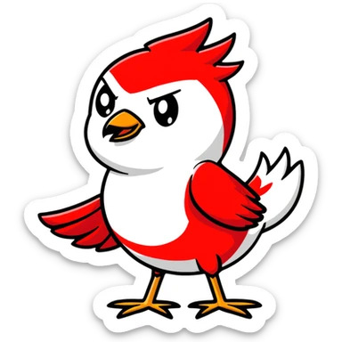 Red bird from Angry Birds game with angry expression sticker